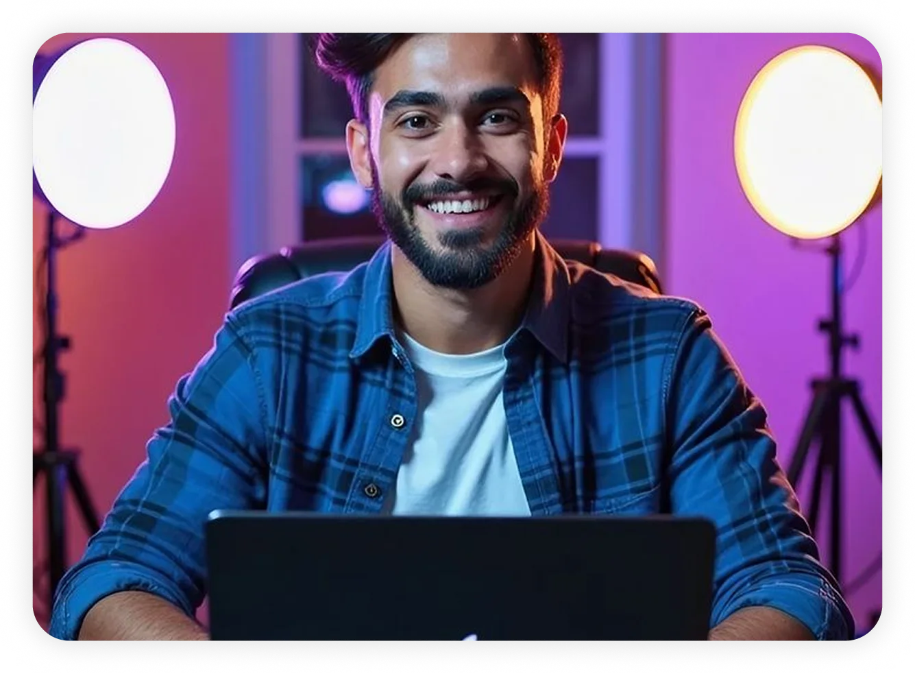 Learner on a video call